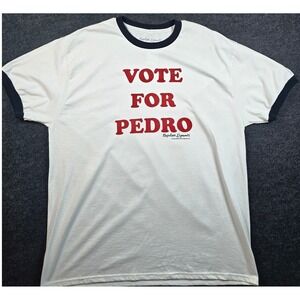 Napoleon Dynamite Vote For Pedro Men's White Ringer Tee Official Merch Size XL